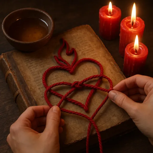 Maestro esotérico en altar realizando una consulta